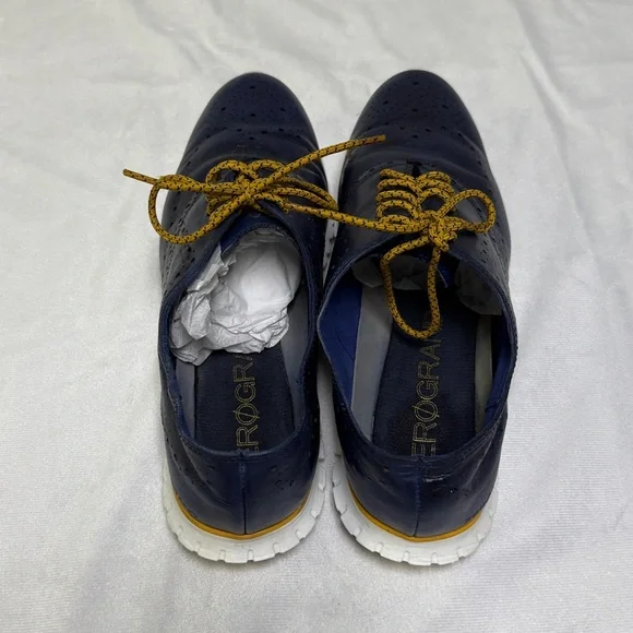 Cole Haan Shoes woman’s 10 Blue Leather Oxford Wingtip ZeroGrand OS Casual - Picture 4 of 4